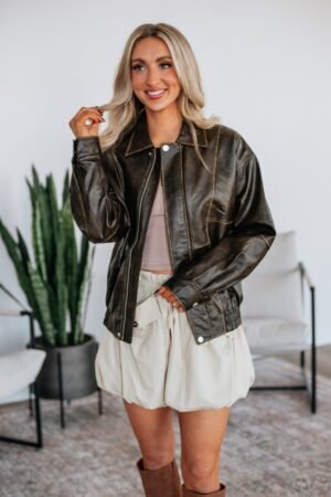 Devin Leather Bomber Jacket